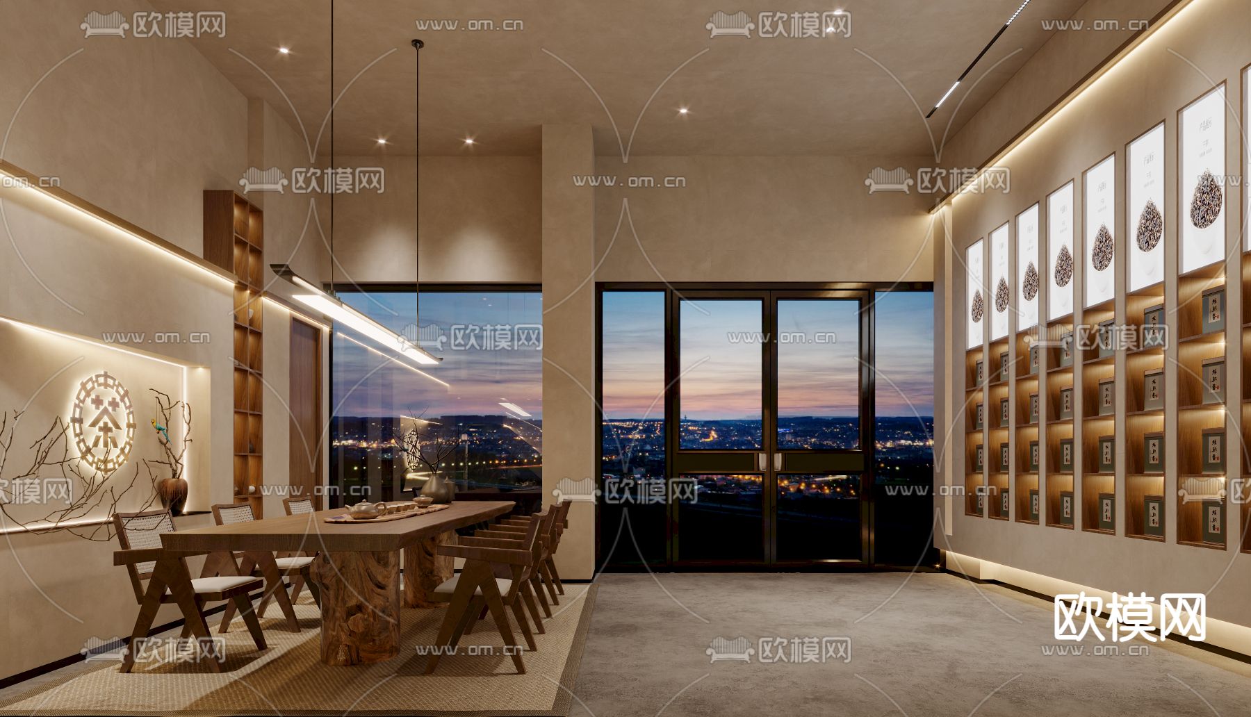 侘寂茶叶店 茶馆3d模型下载（渲染图2）