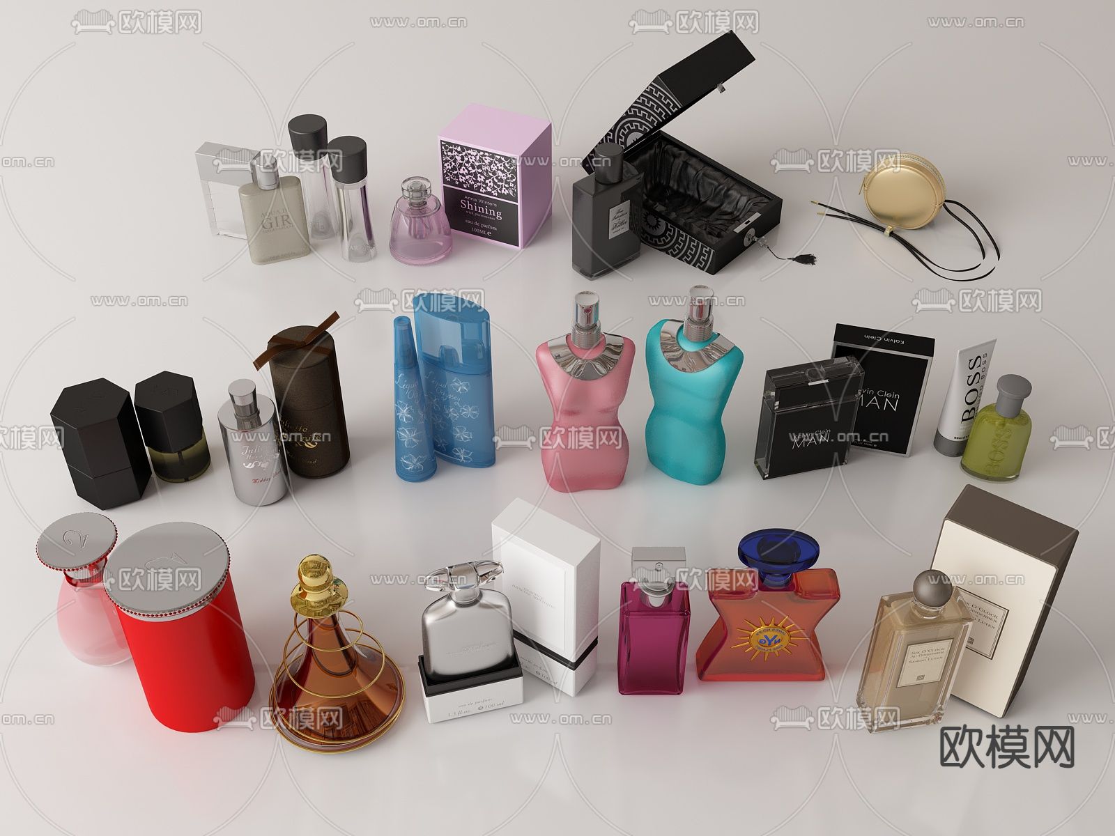 化妆品 美妆用品 香水 护肤品su模型下载（渲染图1）