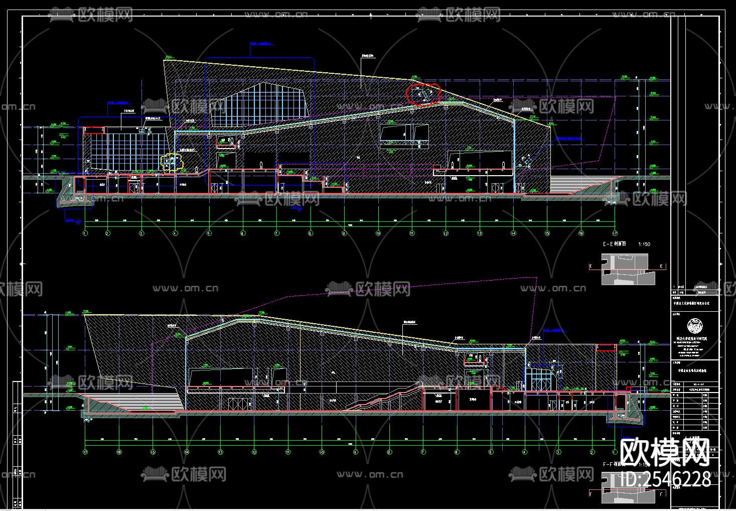 博物馆建筑CAD施工图下载（渲染图4）