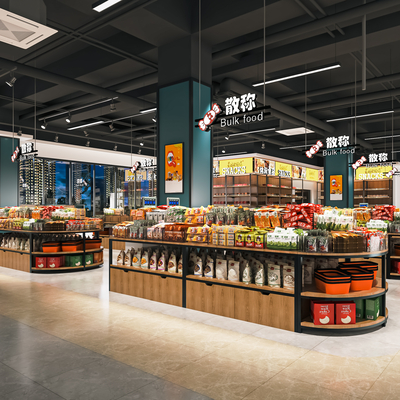  生活超市 零食区 su模型 