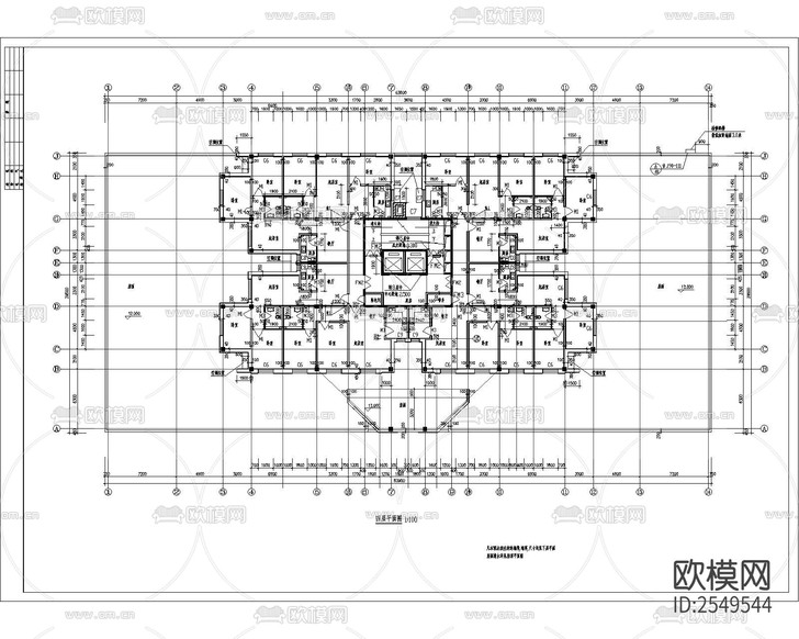 博士后高層公寓樓建筑cad施工圖下載(渲染圖5)