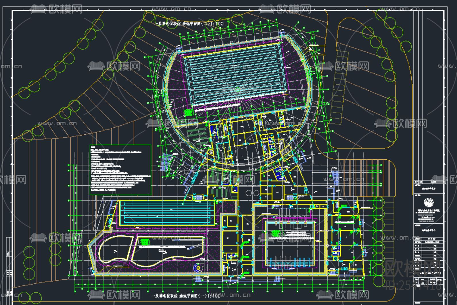 游泳馆电气CAD施工图下载（渲染图3）