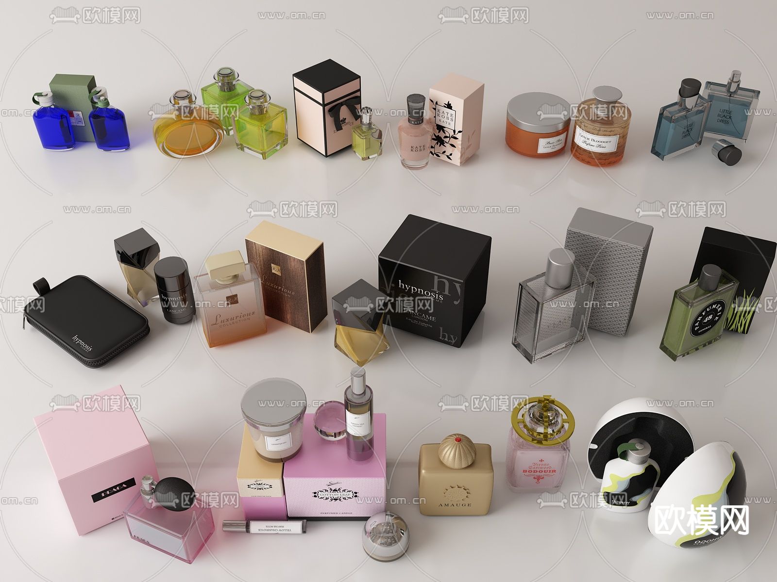 化妆品 美妆用品 香水 护肤品su模型下载（渲染图1）