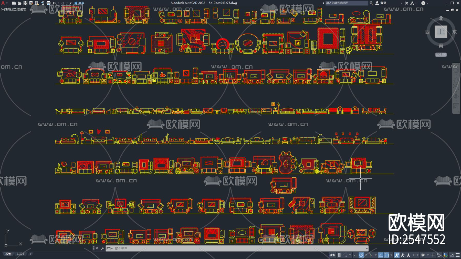 室内沙发图库cad施工图下载