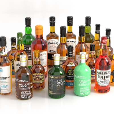  酒瓶 洋酒 酒水饮料su模型 