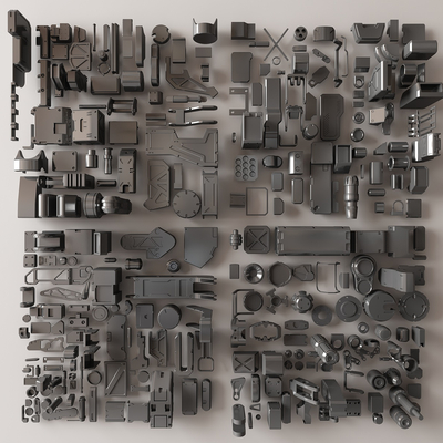  机械五金零件 工业机器 零件器材su模型 