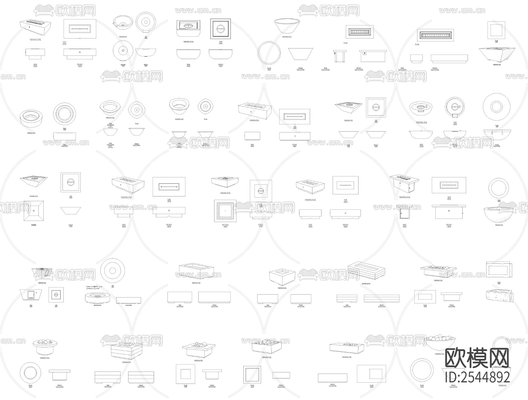 火盆cad图库下载（渲染图1）