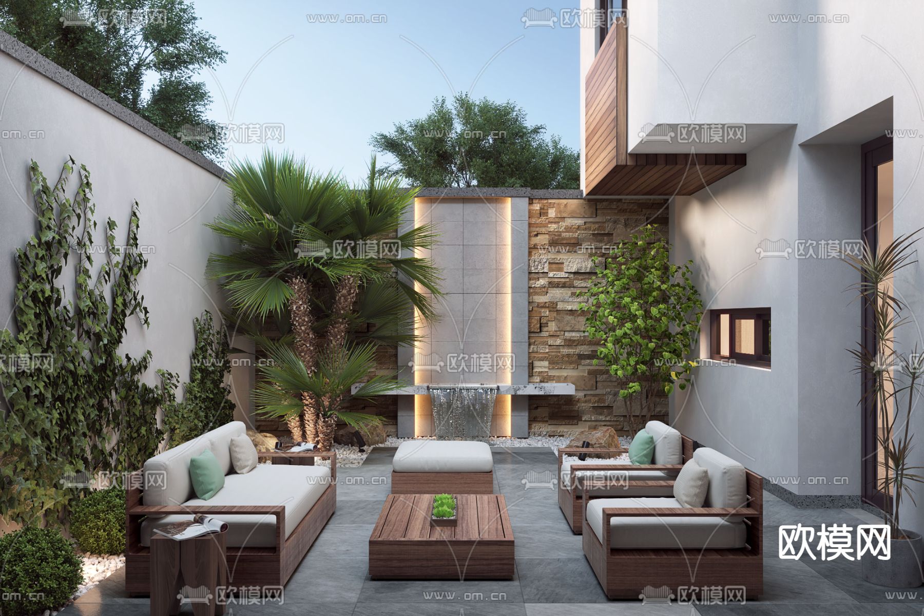 别墅庭院 休闲阳台3d模型下载