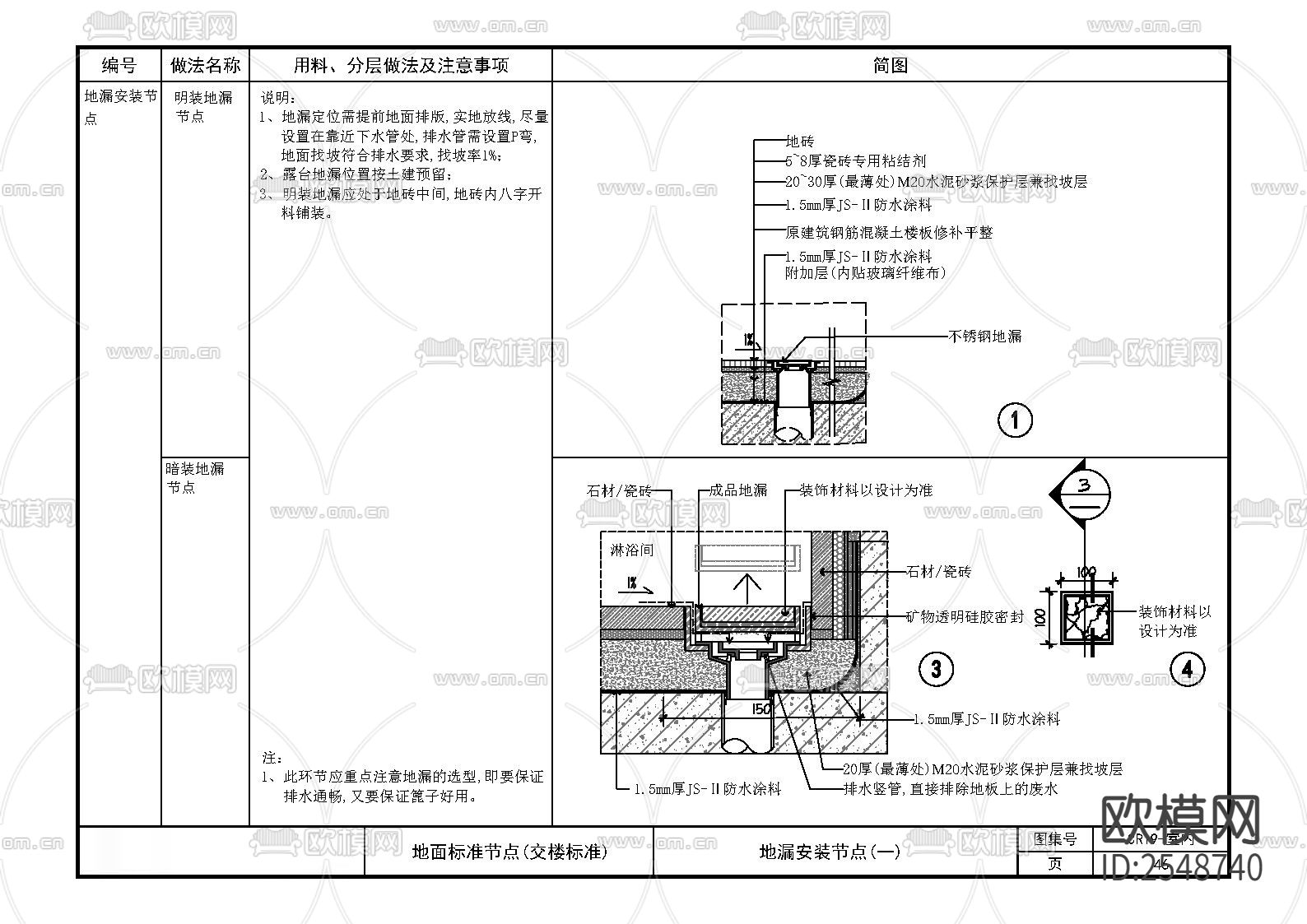 精装标准化节点CAD施工图下载（渲染图2）