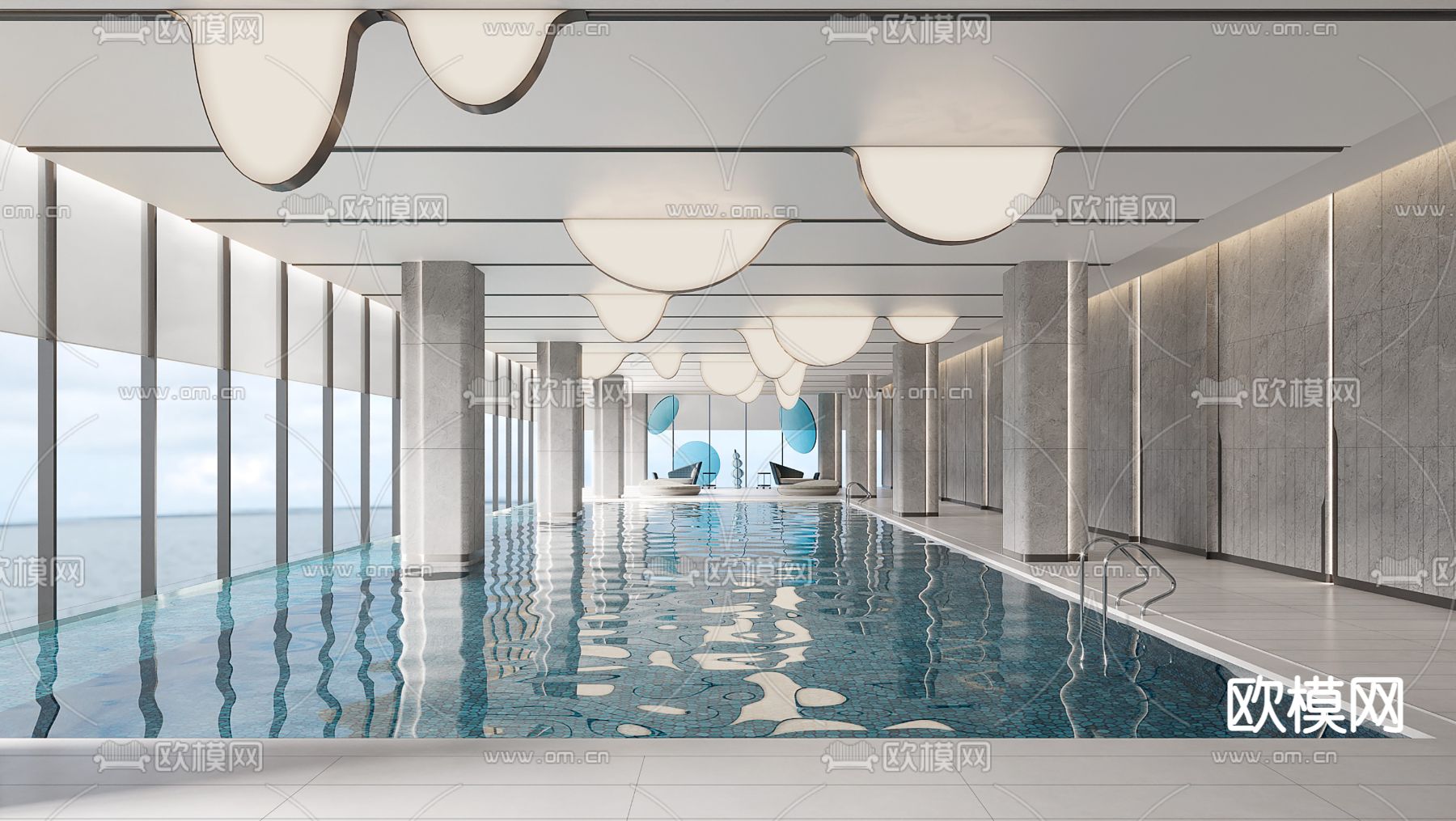 室内游泳池 游泳馆3d模型下载