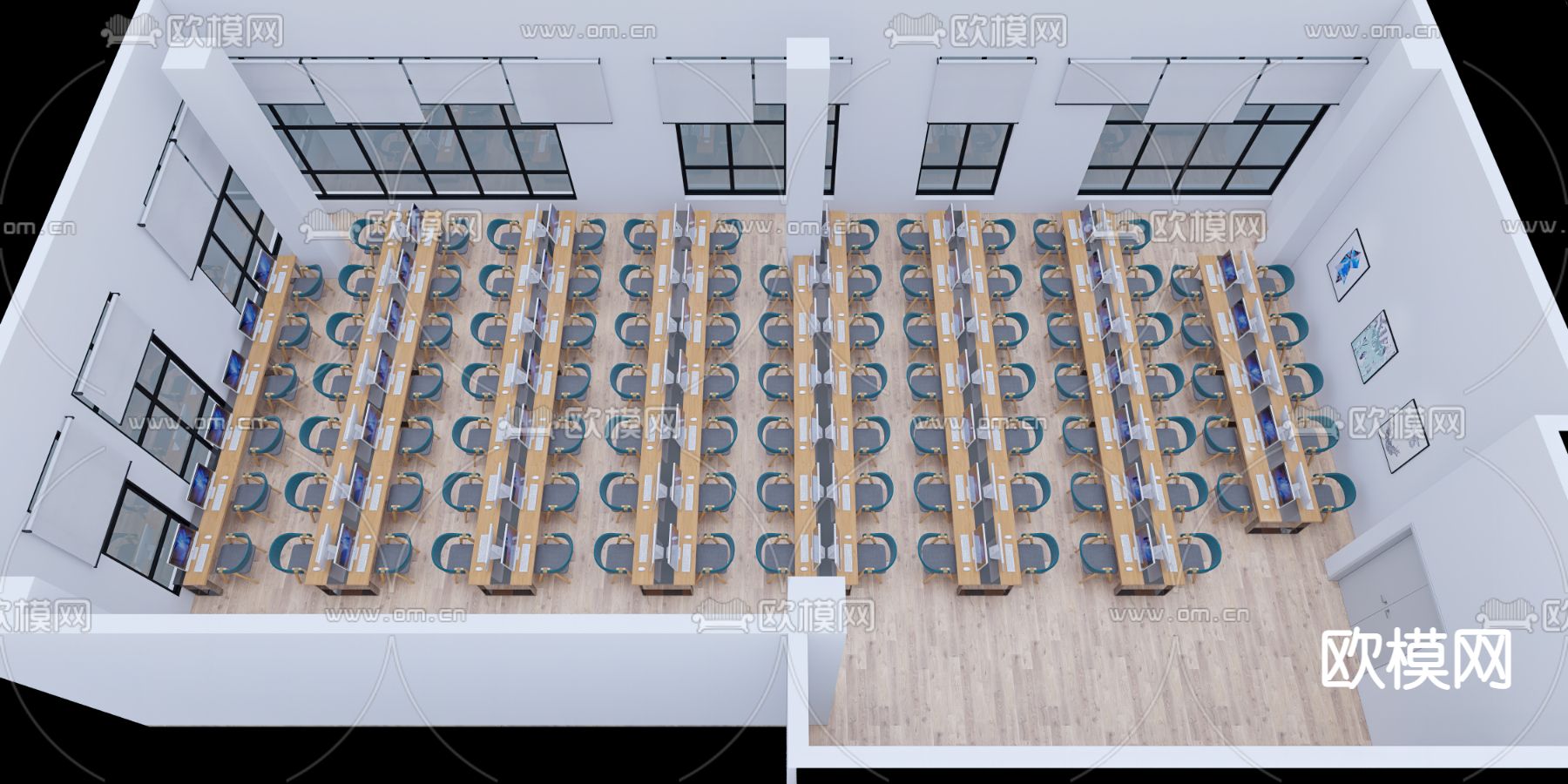 图书馆 电子阅览室3d模型下载（渲染图3）
