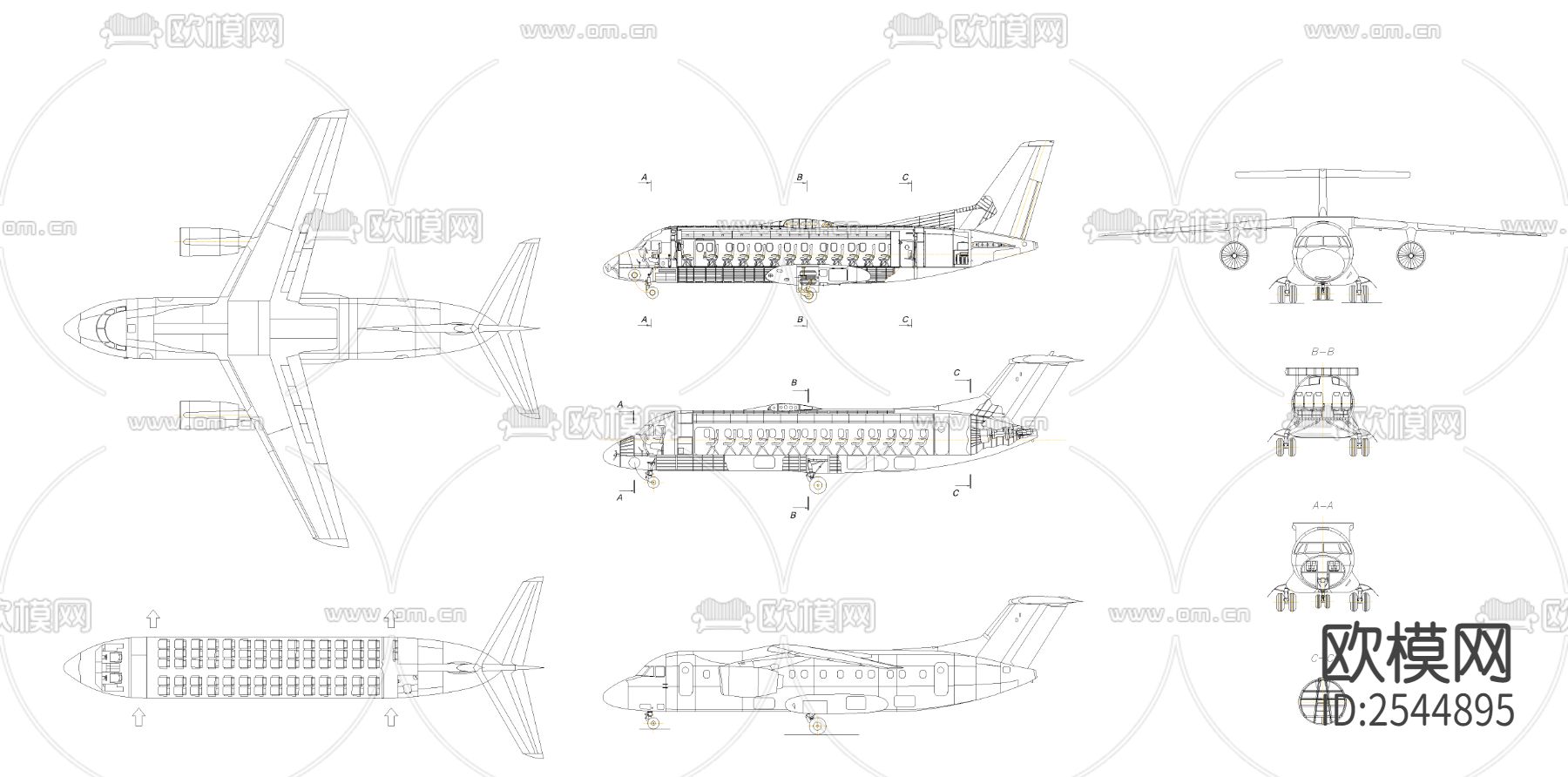 飞机cad图库下载（渲染图3）