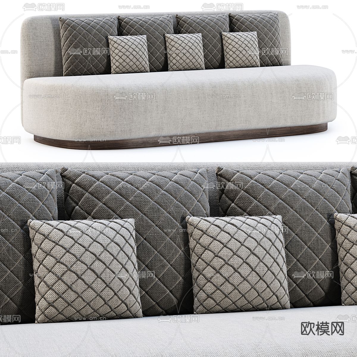 现代双人沙发3d模型下载