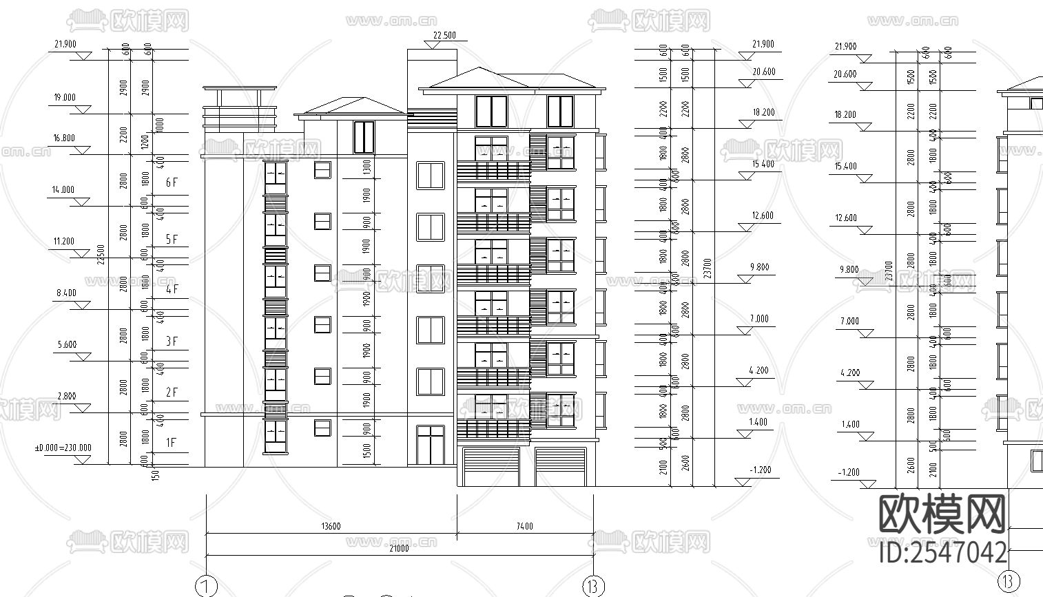 大川水岸住宅楼建筑cad施工图下载（渲染图2）
