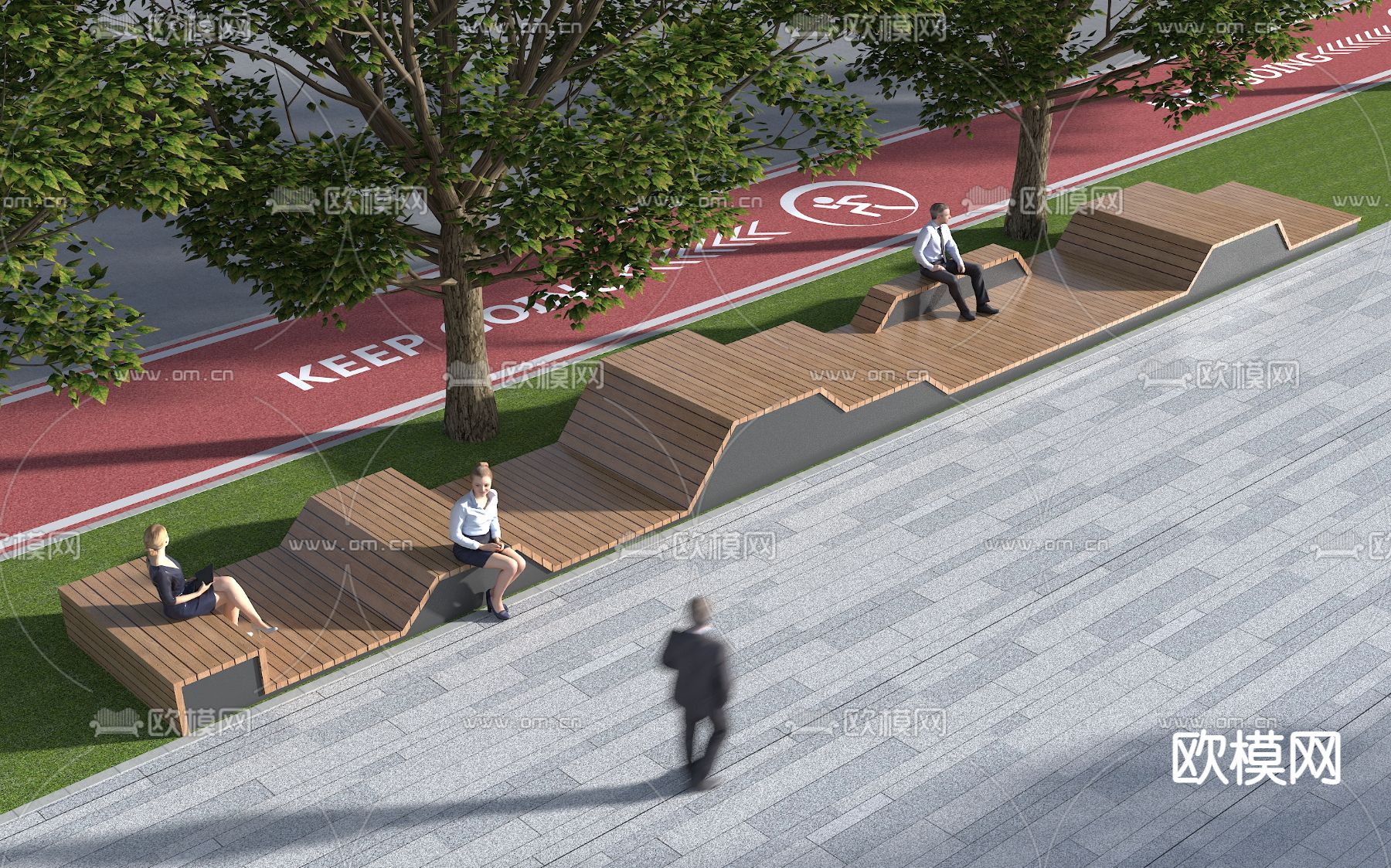 景观座椅 户外座椅 公园座椅3d模型下载