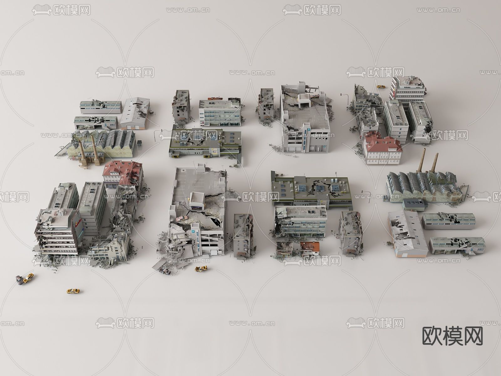 工业厂房 废墟 废弃厂房su模型下载（渲染图1）