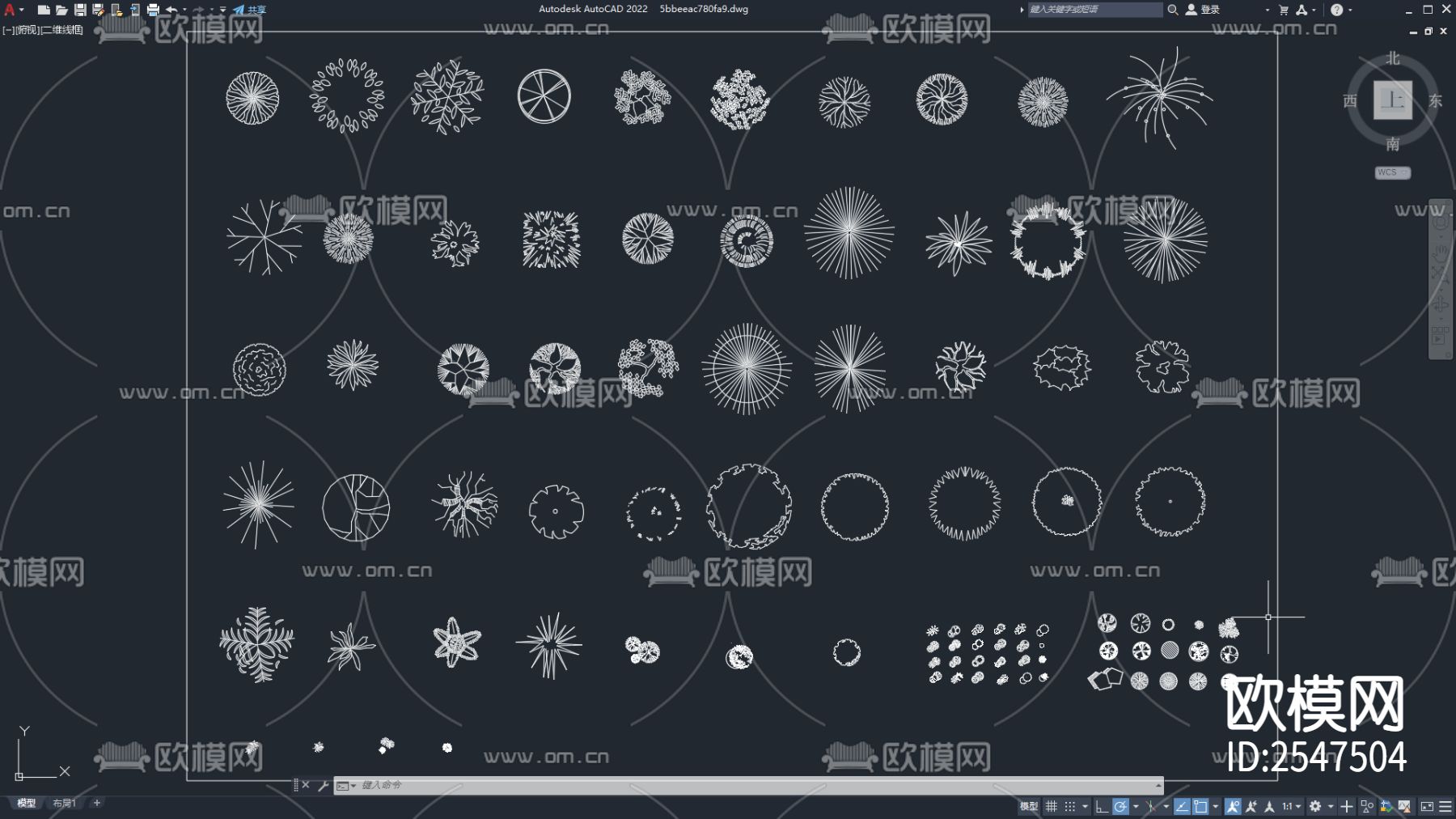 CAD景观绿植cad图库下载（渲染图1）