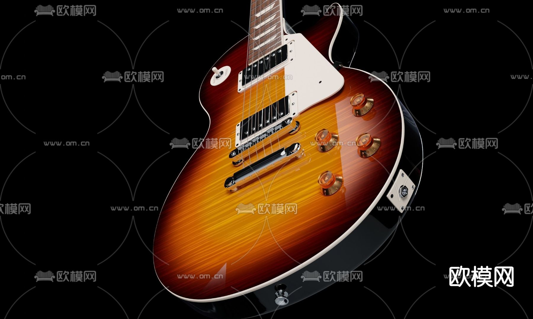 吉他 贝斯 乐器su模型下载（渲染图3）