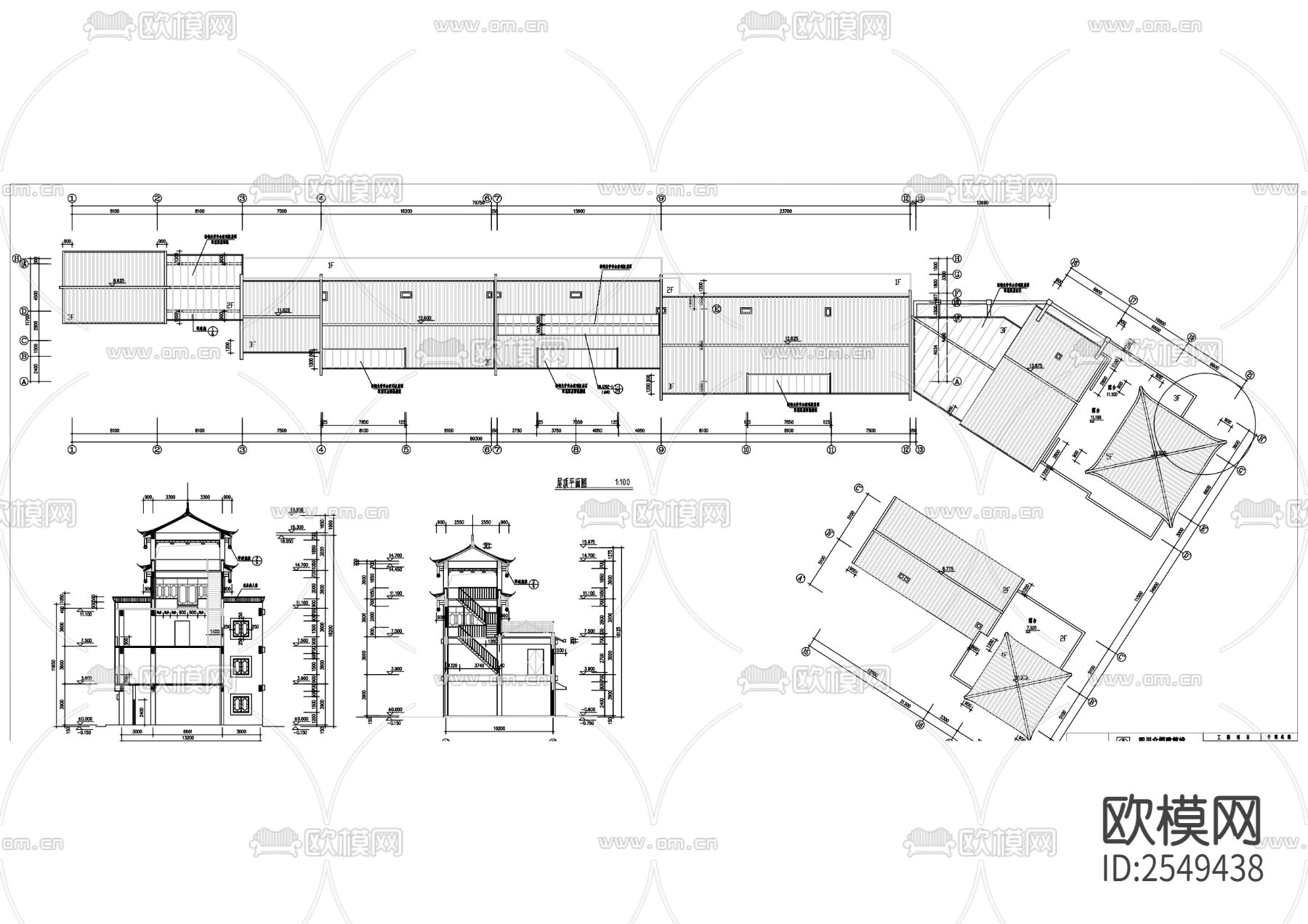仿古商业街CAD施工图下载（渲染图4）