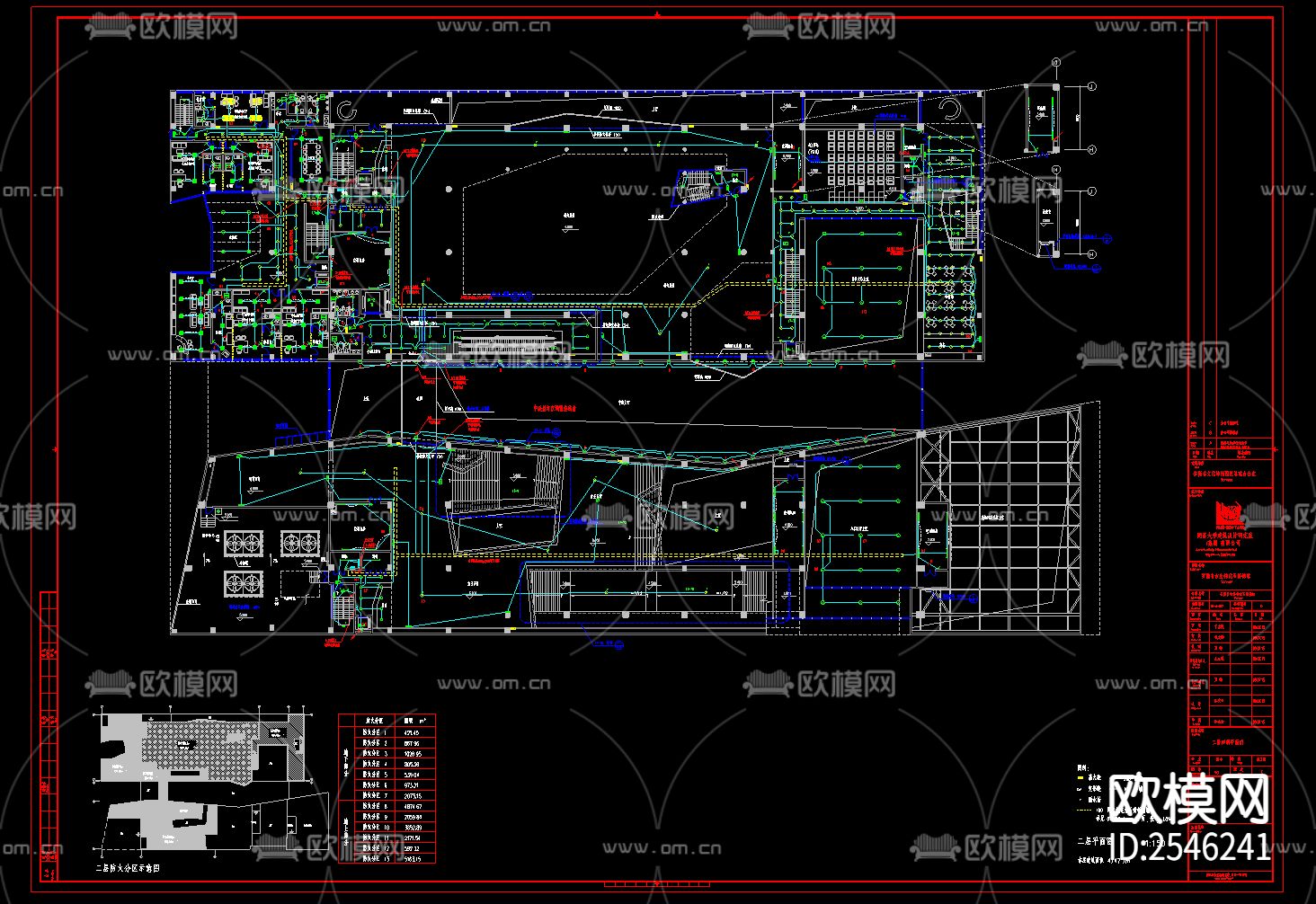 博物馆强电CAD施工图下载（渲染图1）