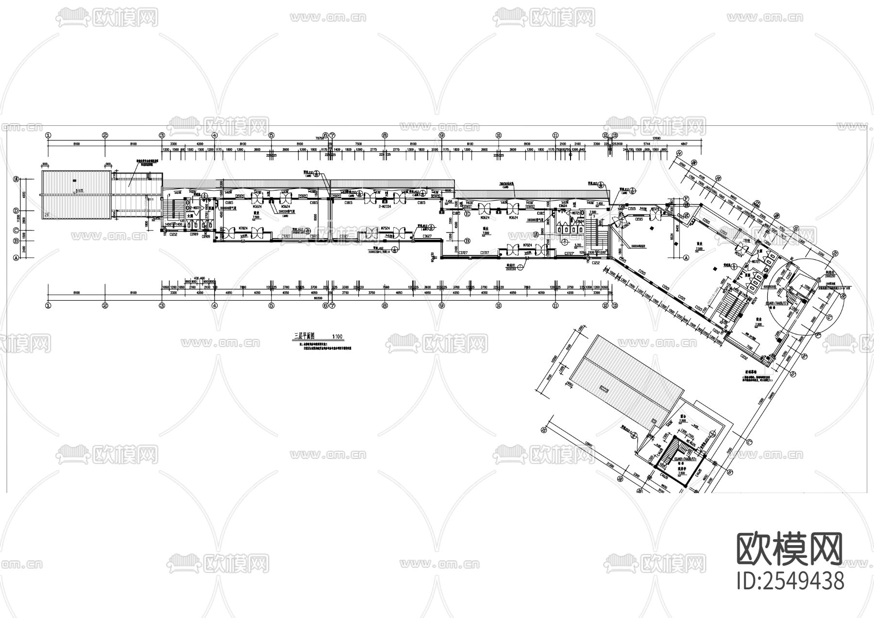 仿古商业街CAD施工图下载（渲染图1）