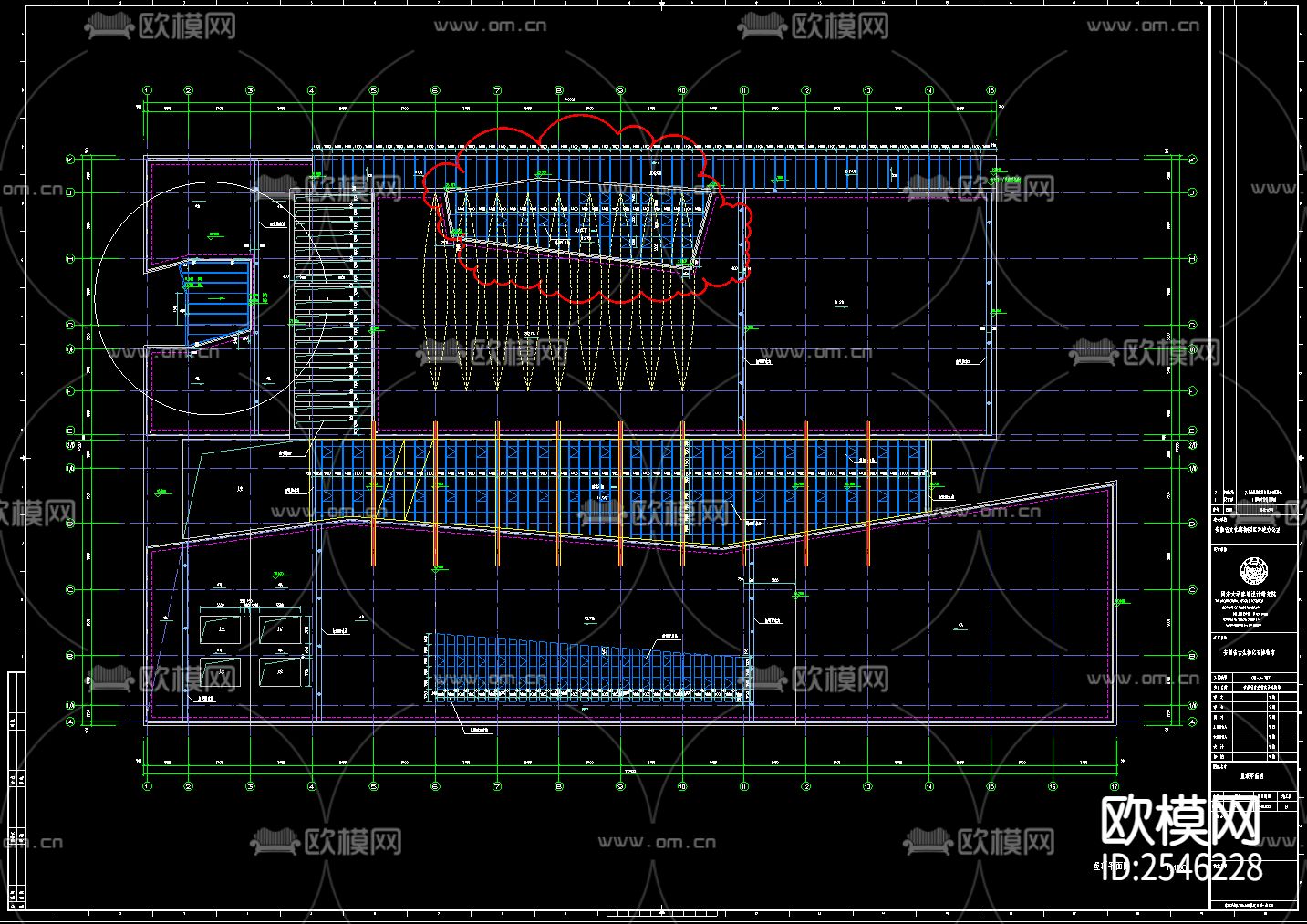 博物馆建筑CAD施工图下载（渲染图2）