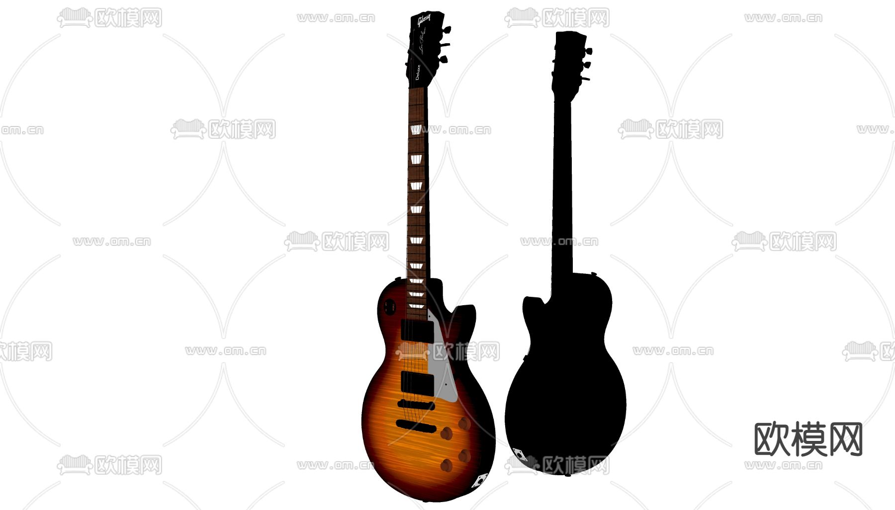 吉他 贝斯 乐器su模型下载（渲染图2）