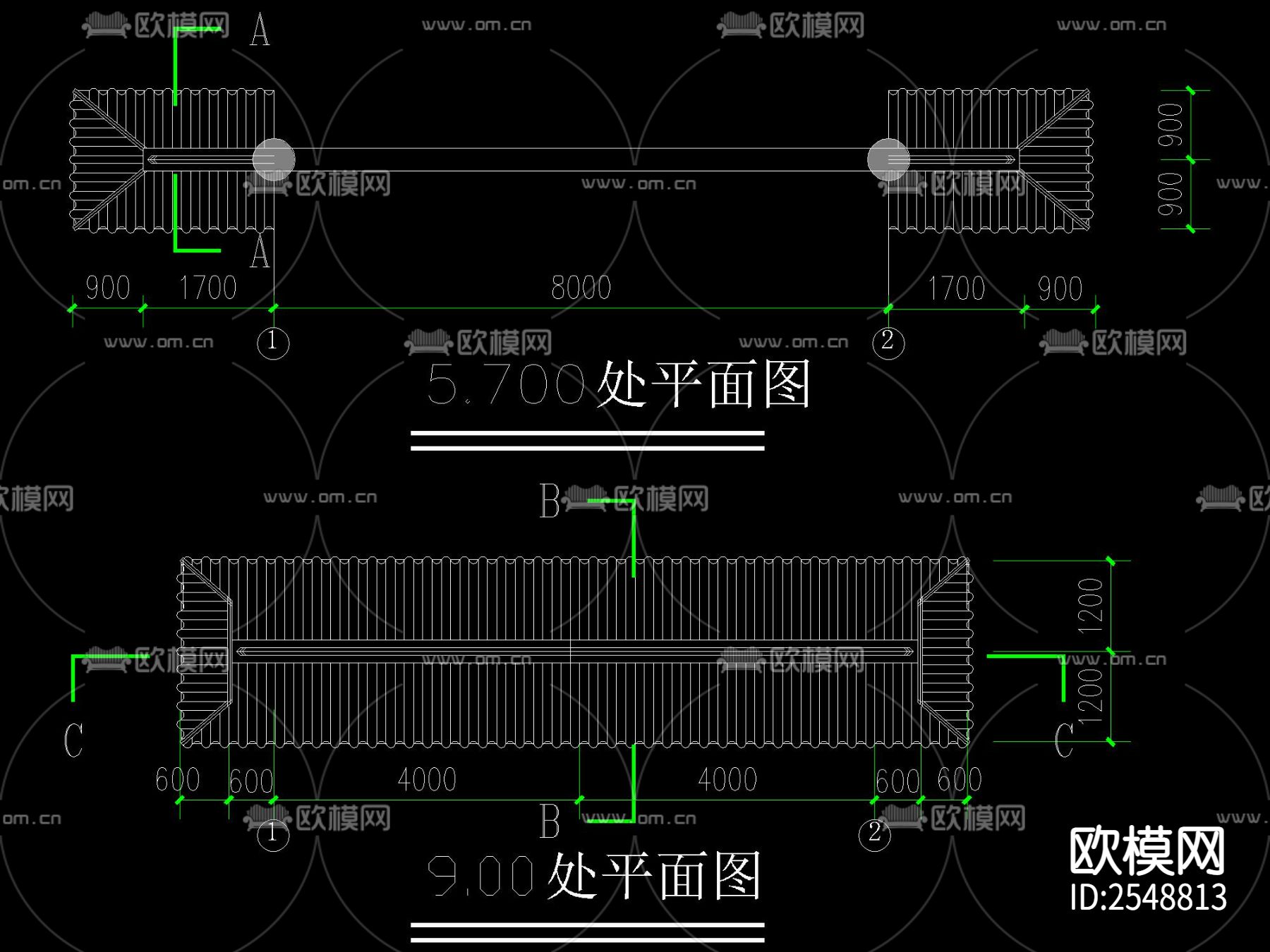 中式牌坊状元坊CAD施工图下载（渲染图2）