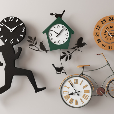  北欧墙饰挂件 挂钟su模型 