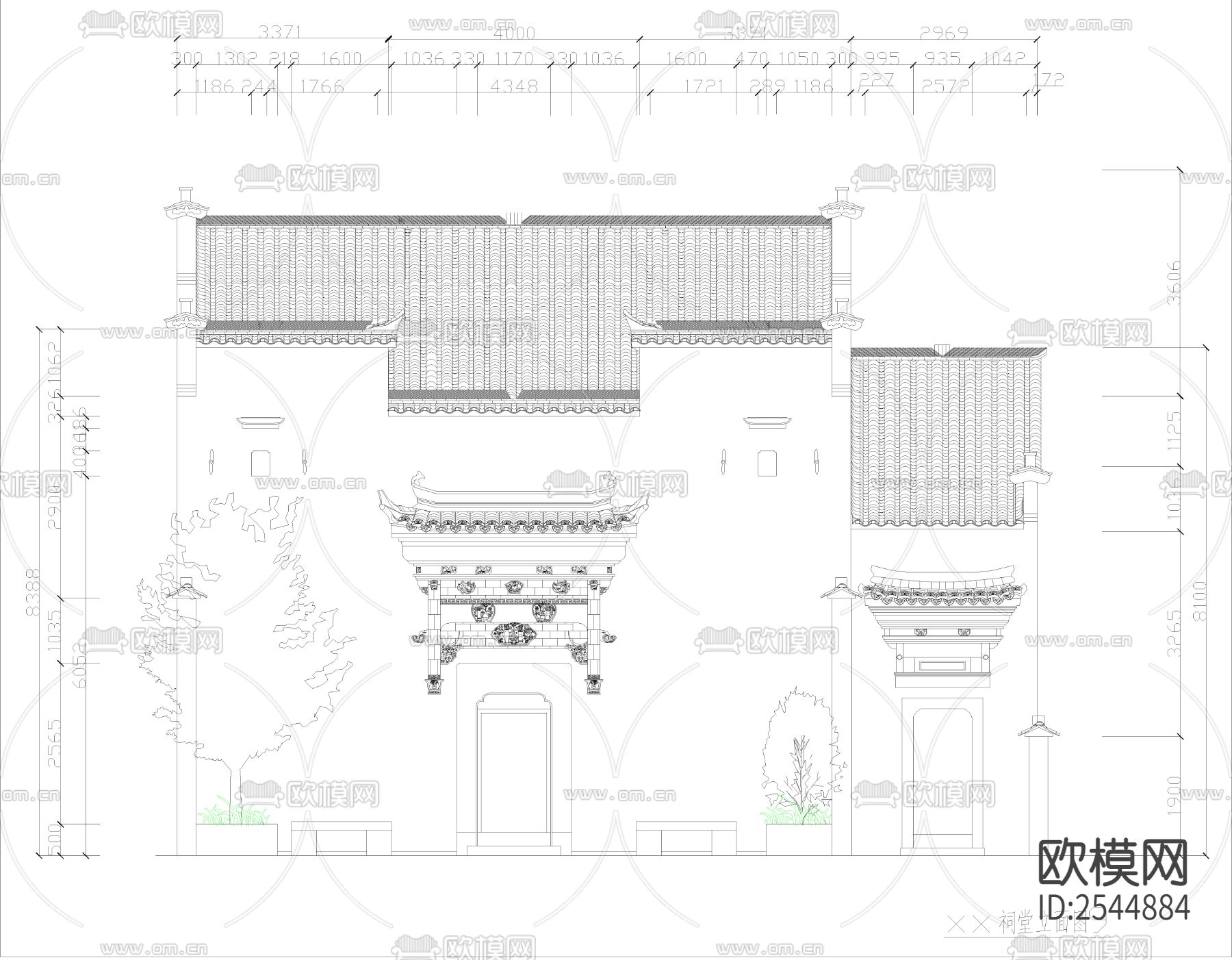 敬修堂cad施工图下载（渲染图3）