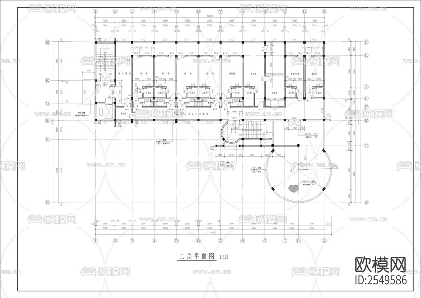 傳染病房樓全套建筑CAD施工圖下載(渲染圖4)