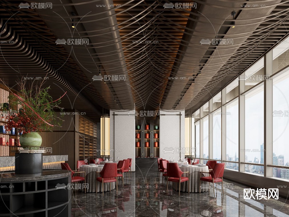 维几设计 上海北外滩来福士甬府售楼处3d模型