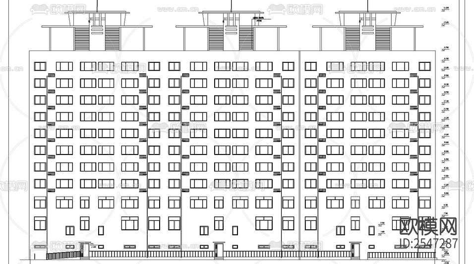 公寓CAD施工圖下載(渲染圖1)