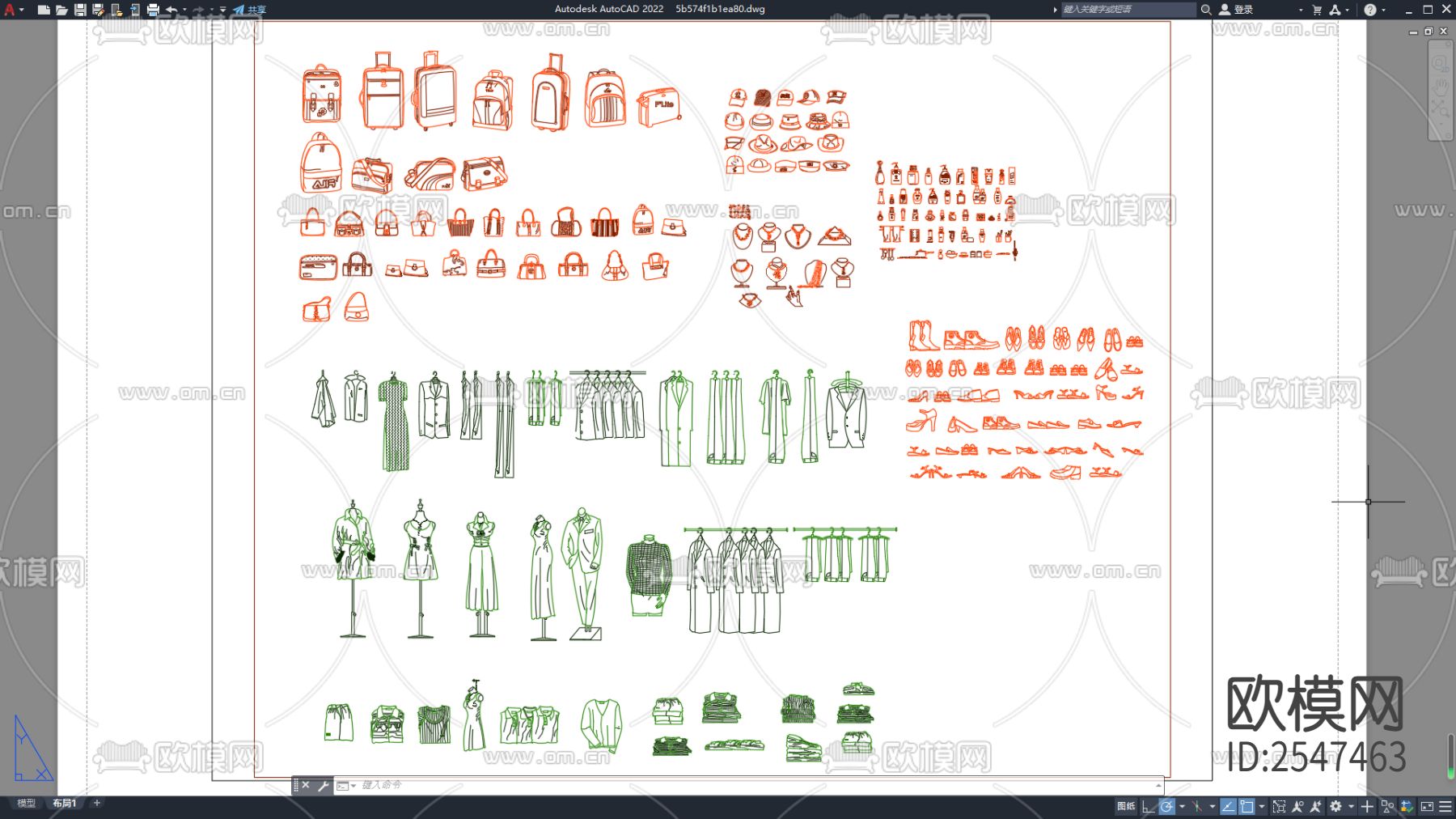 衣帽间常用cad图库下载