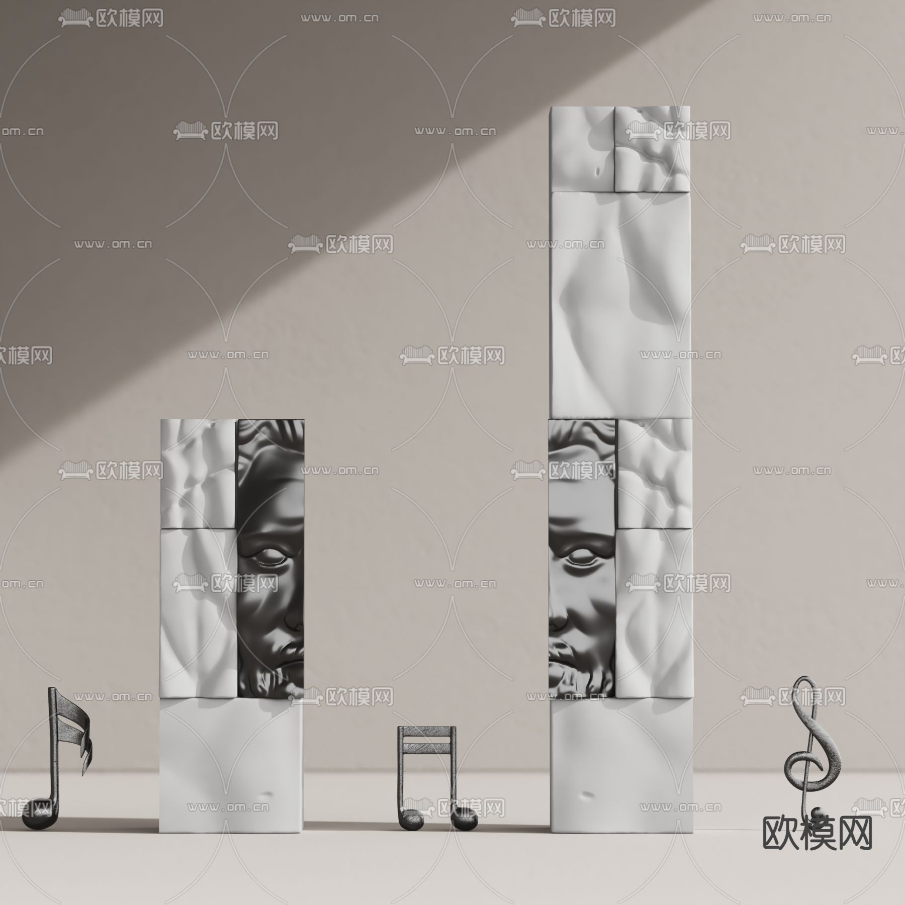 抽象雕塑 石膏像摆件3d模型下载