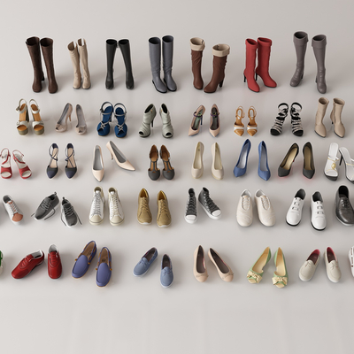  女士鞋子 高跟鞋 休闲鞋 皮鞋 高筒靴su模型 