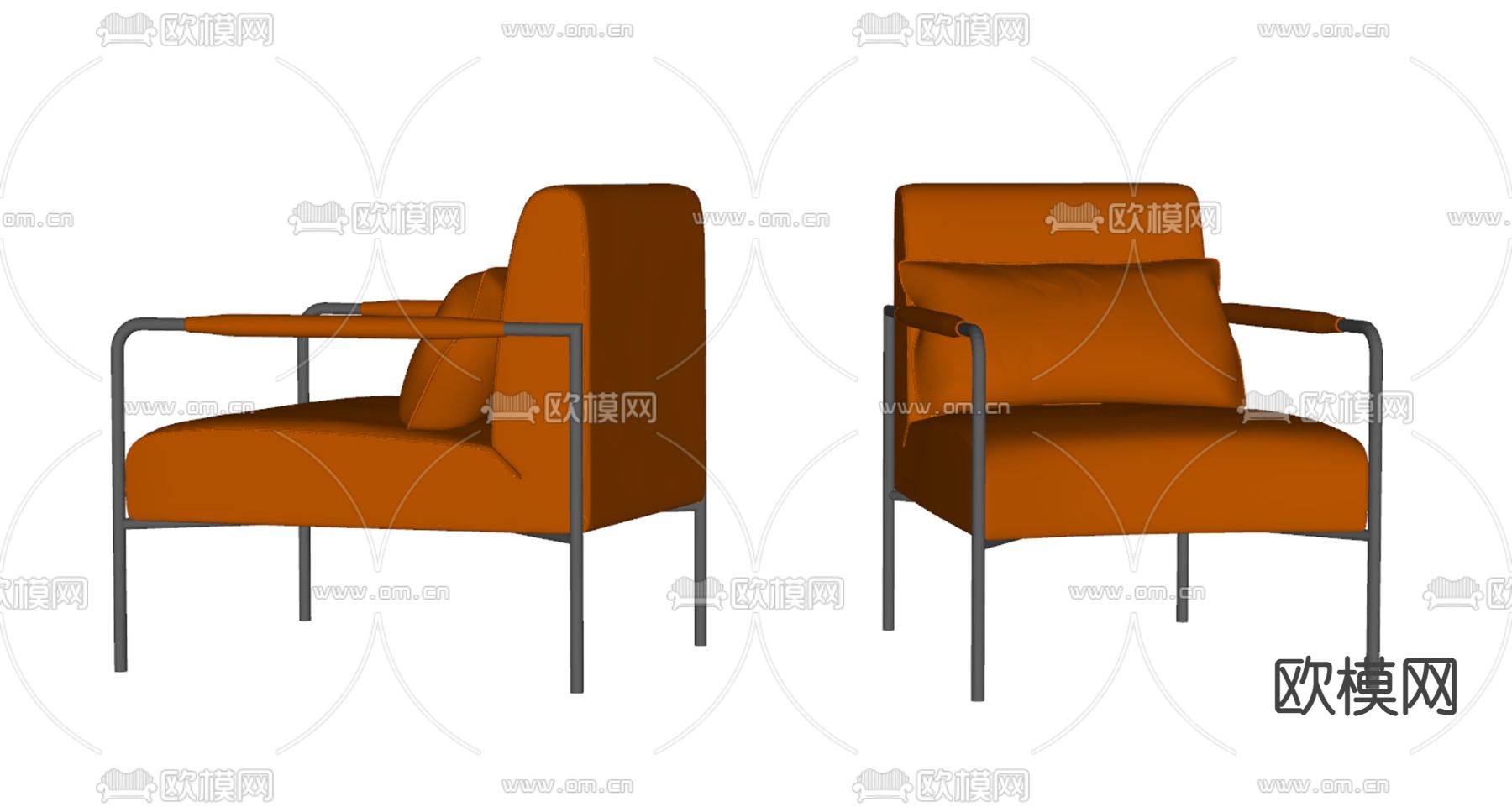 现代沙发椅 单人沙发su模型下载（渲染图2）