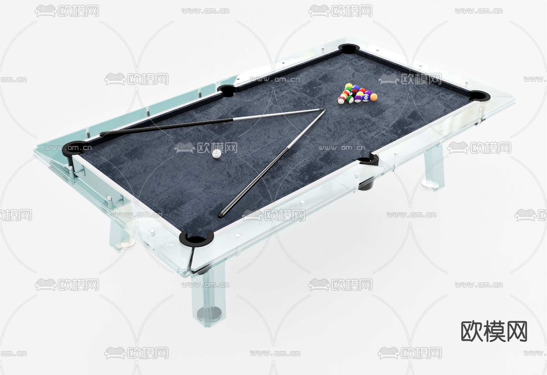 桌球 台球桌su模型下载（渲染图1）