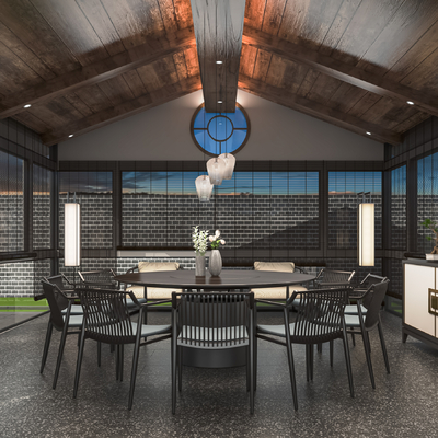  中餐厅包间 包房 包厢su模型 