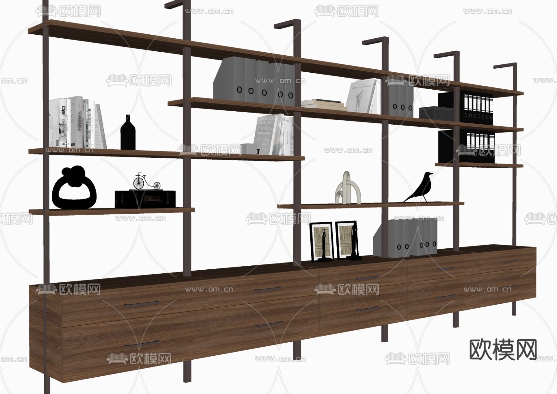 书架 陈列柜su模型下载（渲染图2）