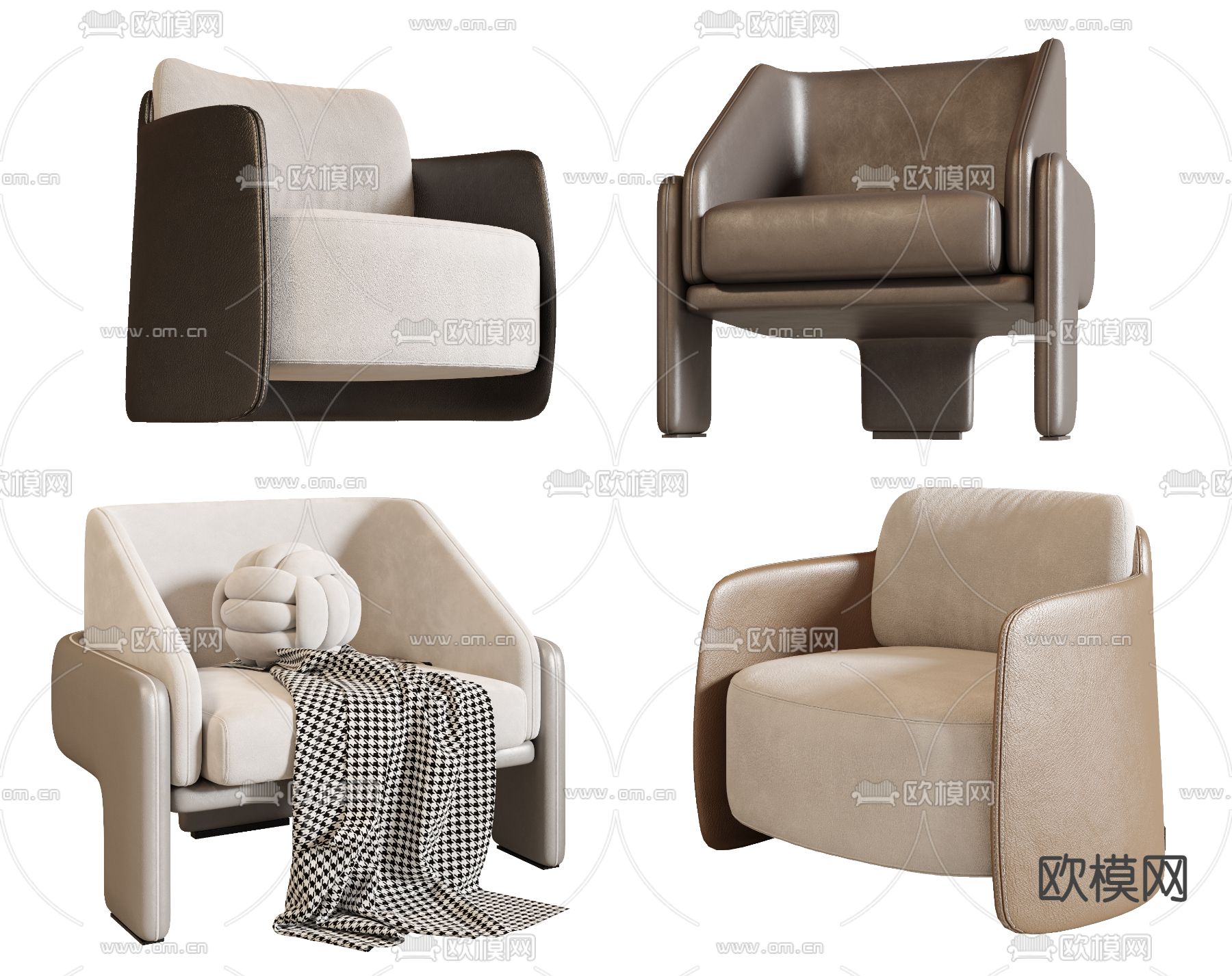单人沙发3d模型下载（渲染图1）