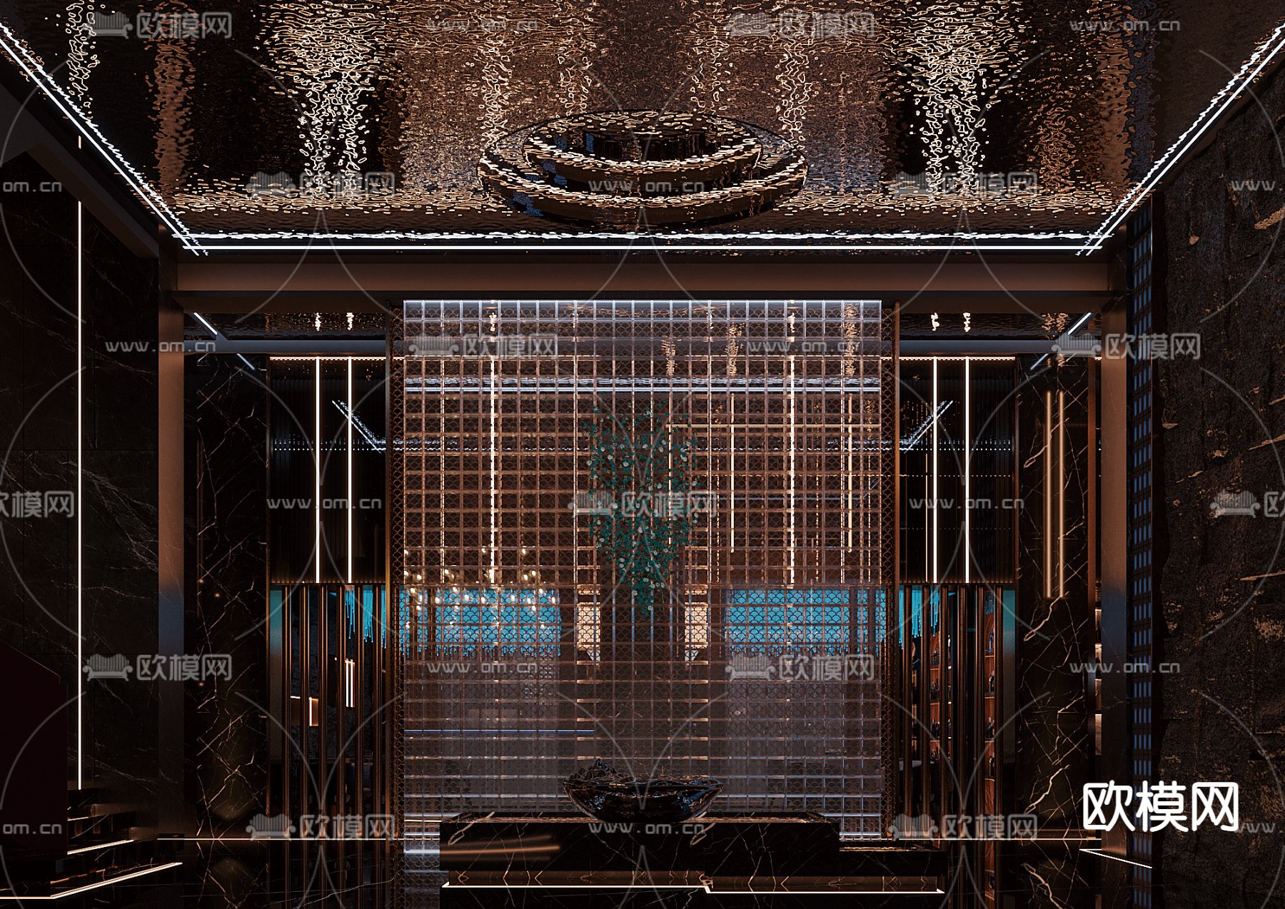 轻奢自助餐厅3d模型下载（渲染图9）