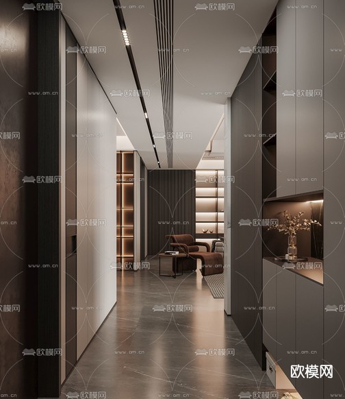 现代客厅3d模型下载(渲染图3)