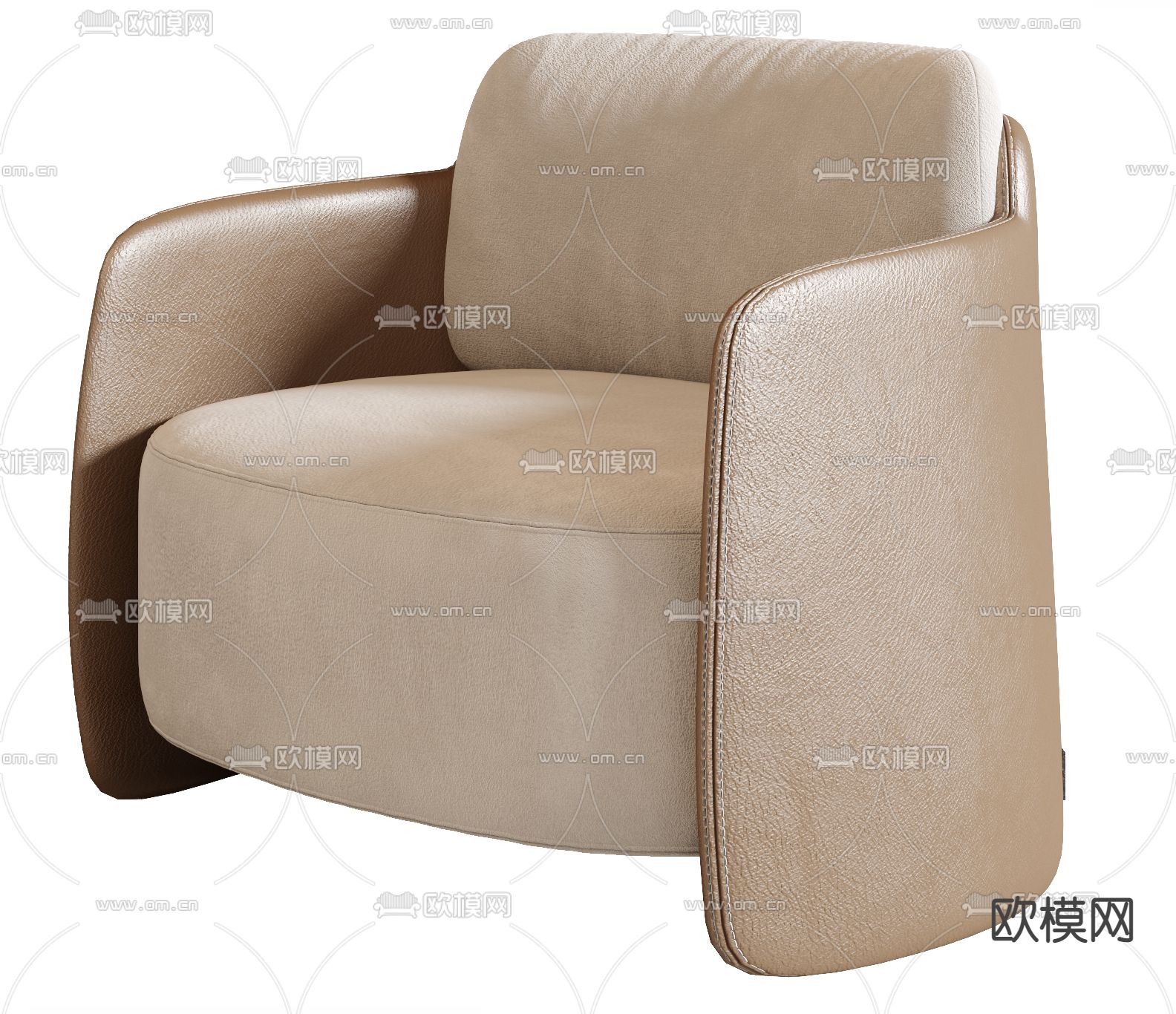单人沙发3d模型下载（渲染图2）