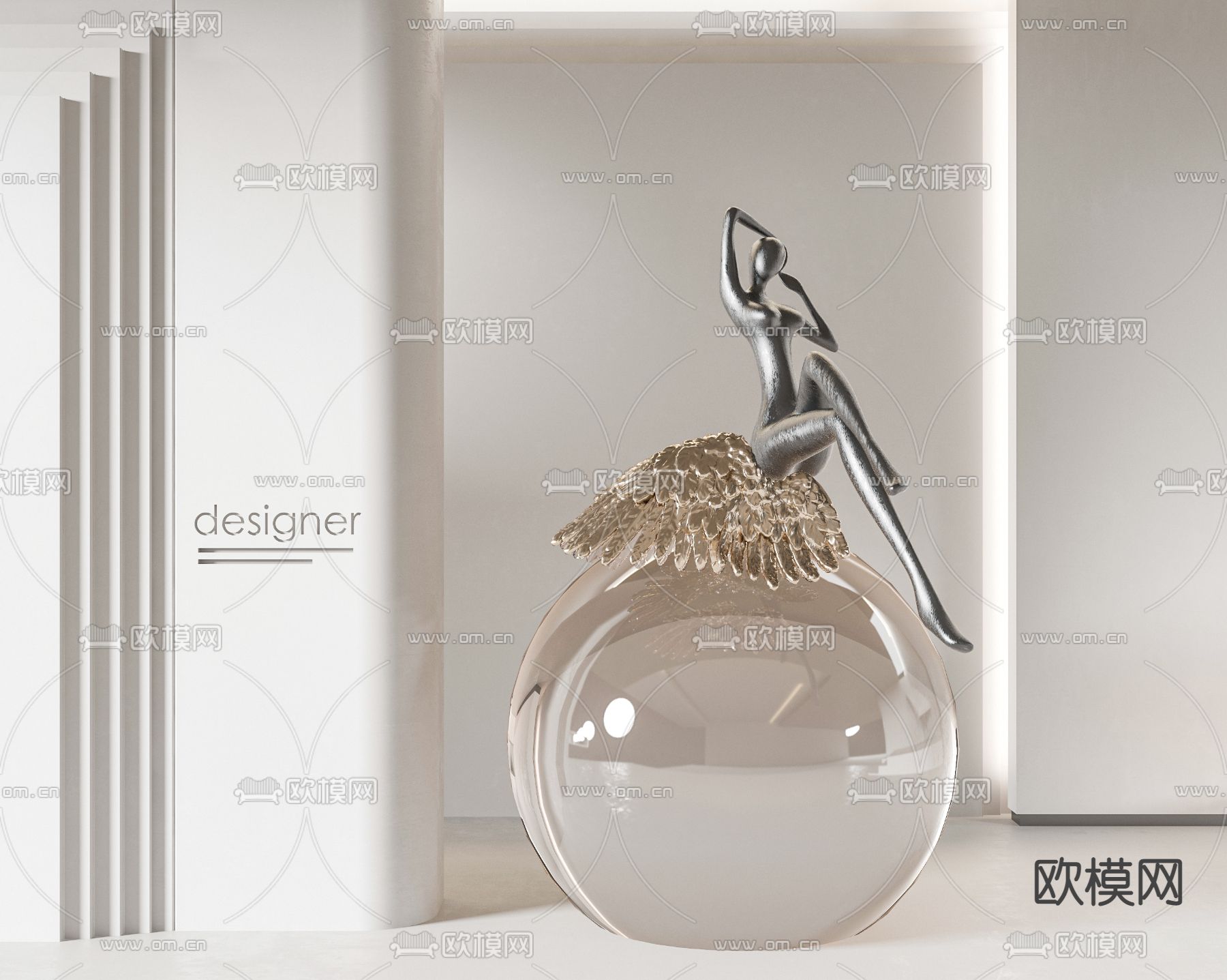 人物雕塑 抽象摆件3d模型下载