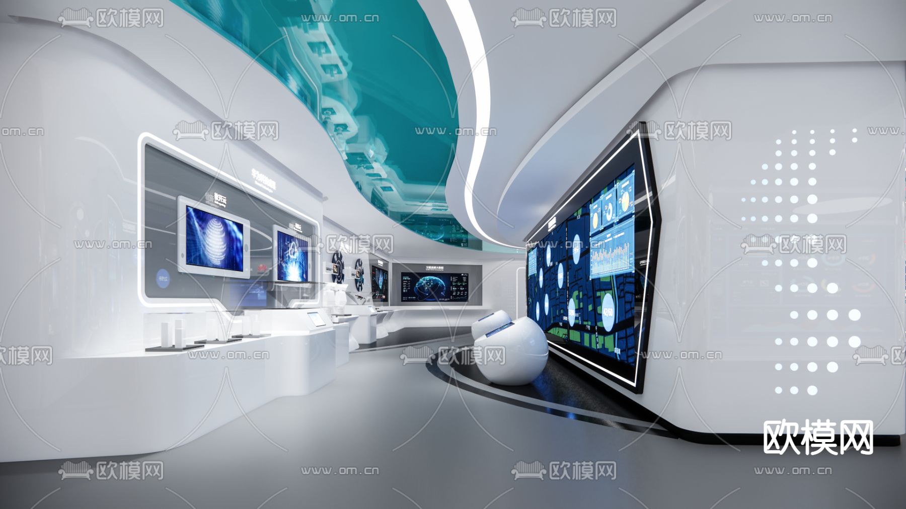 科技展厅su模型下载（渲染图2）