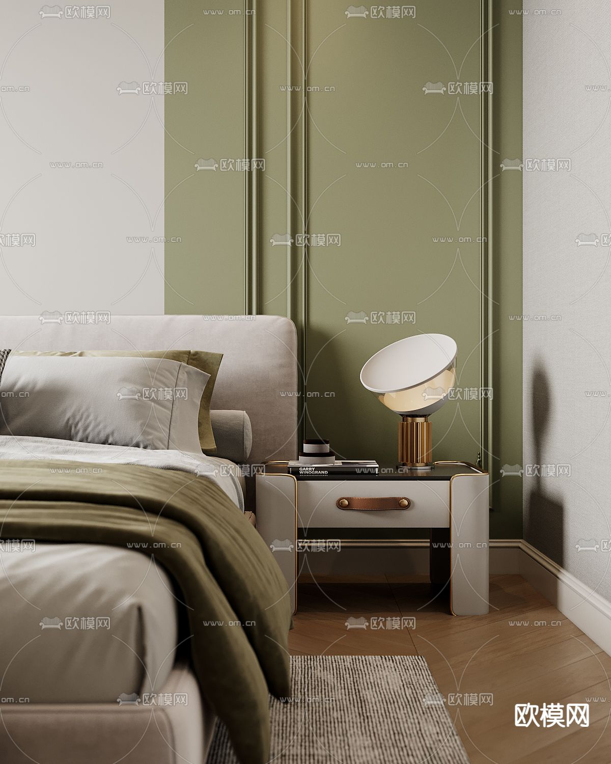 简欧卧室 主卧3d模型下载（渲染图3）
