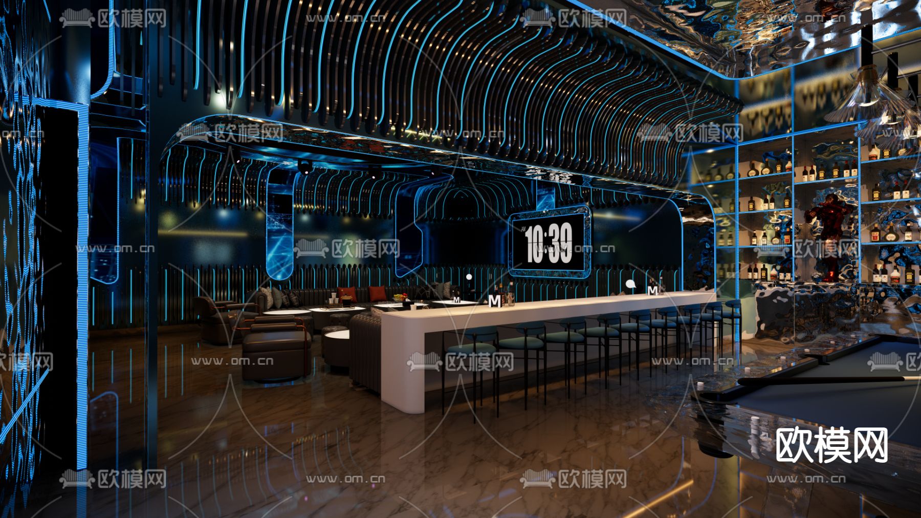 KTV包间 包房 包厢su模型下载（渲染图1）