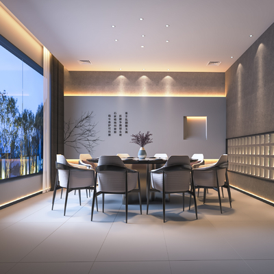  中餐厅包间 包房 包厢su模型 