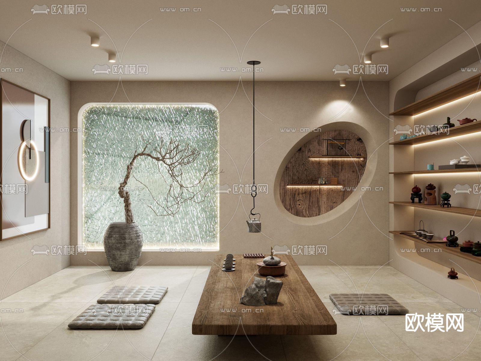 侘寂风茶室su模型下载_ID13050901_sketchup模型下载-欧模网